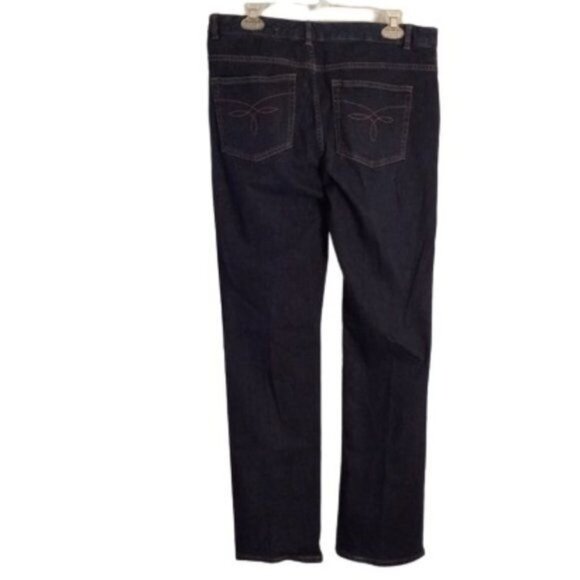 Chaps Size 12 Denim Madden Straight Jeans Womens Dark Wash - Picture 2 of 10
